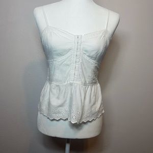 American Eagle white peplum blouse